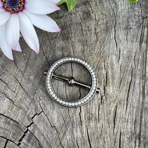 Rhinestone Shawl Buckle Silk Scarf Ring Brooch Scarf Clip